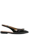 Moschino Pointed Toe Flat Sandals In Black