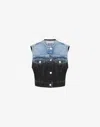 Moschino Degradé Denim Vest In Blue