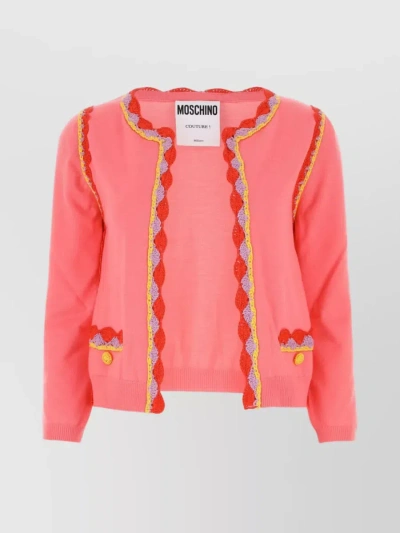 MOSCHINO DELICATE EMBROIDERED KNIT CARDIGAN