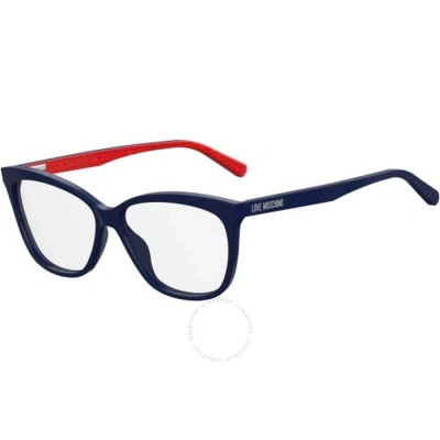 Moschino Demo Rectangular Ladies Eyeglasses Mol506 0pjp 56 In Blue