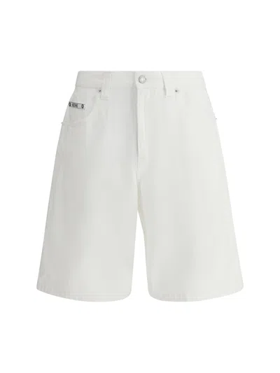 Moschino White Cotton Bermuda Shorts Men