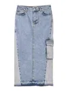 Moschino Long Denim Skirt In Blue