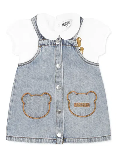 Moschino Babies' Denim Dress In Blue