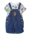Moschino Denim Dungarees Set In Blue