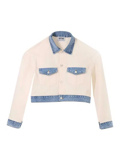 Moschino Denim Edges Jacket In Blue