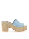 Moschino Denim-inspired Slide Sandals With Espadrille-style Sole In Blue