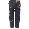 Moschino Denim Hair Clip Embroidery Cargo Jeans In Blue