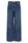 Moschino Wide-leg Denim Jeans With Teddy Button Closure In Blue