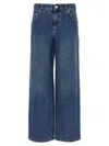Moschino Wide-leg Denim Jeans With Teddy Button Closure In Blue
