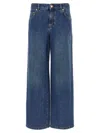 Moschino Wide-leg Denim Jeans With Teddy Button Closure In Blue