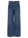 Moschino Denim Pants With Teddy Bear Button In Blue