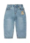 Moschino Denim Jeans For Baby Boy With Teddy Bear In Blue