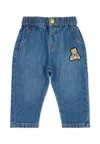 Moschino Denim Jeans For Babykids With Teddy Bear In Blue