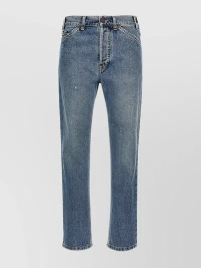 Moschino Denim Jeans With Five-pocket Design And Belt Loops In Blue