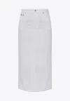 Moschino Denim Midi Skirt In White