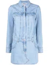 Moschino Denim Mini Dress With Button-up Front In Blue