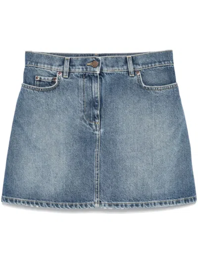 Moschino Denim Mini Skirt In Blue