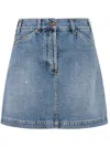 Moschino Denim Skirt With Belt Loops And Pockets In Blue