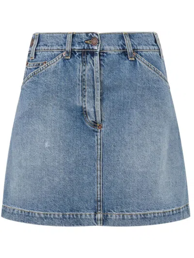 Moschino Denim Mini Skirt In Blue