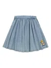 Moschino Denim Pleated Skirt In Blue