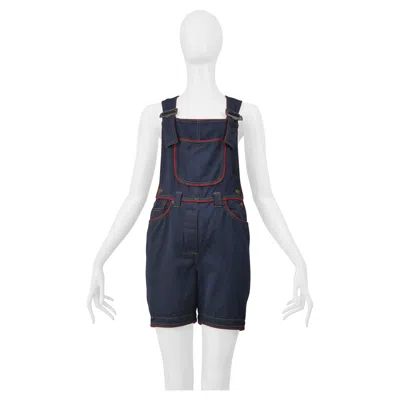 Pre-owned Moschino Denim Romper Vintage In Black