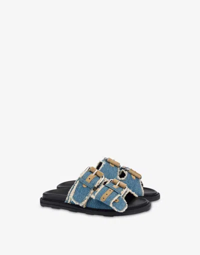 Moschino Denim-sandalen In Blue