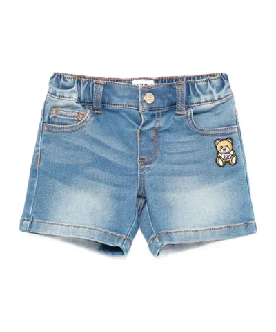 Moschino Babies' Denim Shorts In Blue