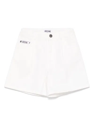 Moschino Kids' Denim Shorts In White