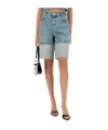 Moschino Wide Fit Denim Bermuda Shorts With Contrast Hem In Blue