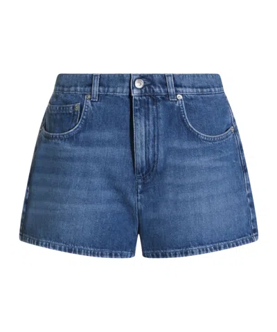 Moschino Denim Shorts With Belt Loops In Blue