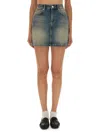 Moschino Denim Skirt Belt Loops In Blue