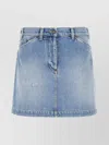 Moschino Denim Skirt With Belt Loops And Pockets In Blue