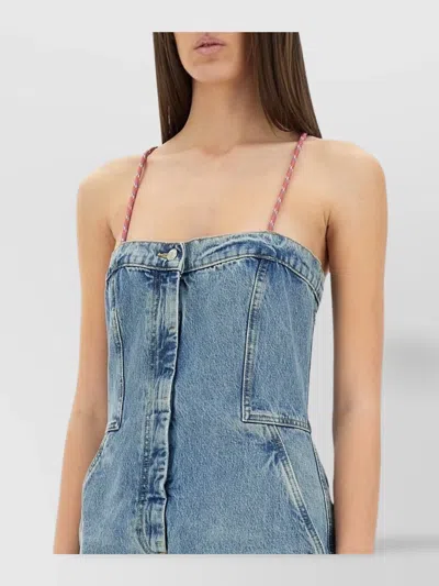 Moschino Denim Suit Spaghetti Straps