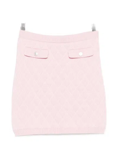 Moschino Diamond-quilted Flap-pocket Mini Skirt In Pink