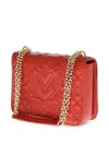 Moschino Diamond-pattern Shoulder Bag In Red