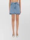 Moschino Distressed Denim Shorts With Frayed Hem