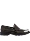 Moschino Distressed-effect Leather Loafers In Brown