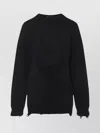 Moschino Oversized Pullover In Carved Wool In Black