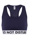 Moschino Do Not Disturb Crop Top In Blue