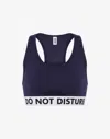 Moschino Do Not Disturb Crop Top In Blue