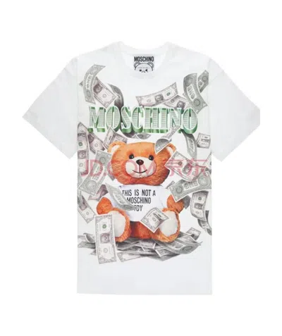 Moschino Dollar Bear T-shirt In White