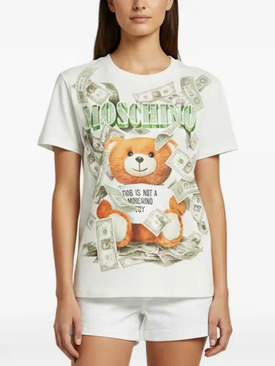 Pre-owned Moschino Dollar Teddy Bear T-shirt In Neutral