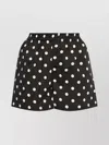 Moschino Dotted Shorts With Elastic Waistband And Button Detailing In Black