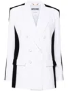 Moschino Black Polyester Blend Blazer In White