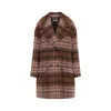 Moschino Double-breasted Plaid Coat With Warm Acrylic Blend In Multi