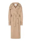 Moschino Notched-lapel Trench Coat In Beige