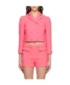 Moschino Double-breasted Casual Jacket In Pink