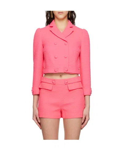 Moschino Double-breasted Casual Jacket In Pink