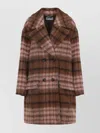 Moschino Double-breasted Plaid Coat With Warm Acrylic Blend In Multi