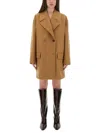 Moschino Double-breasted Wool Coat With Wide Lapel